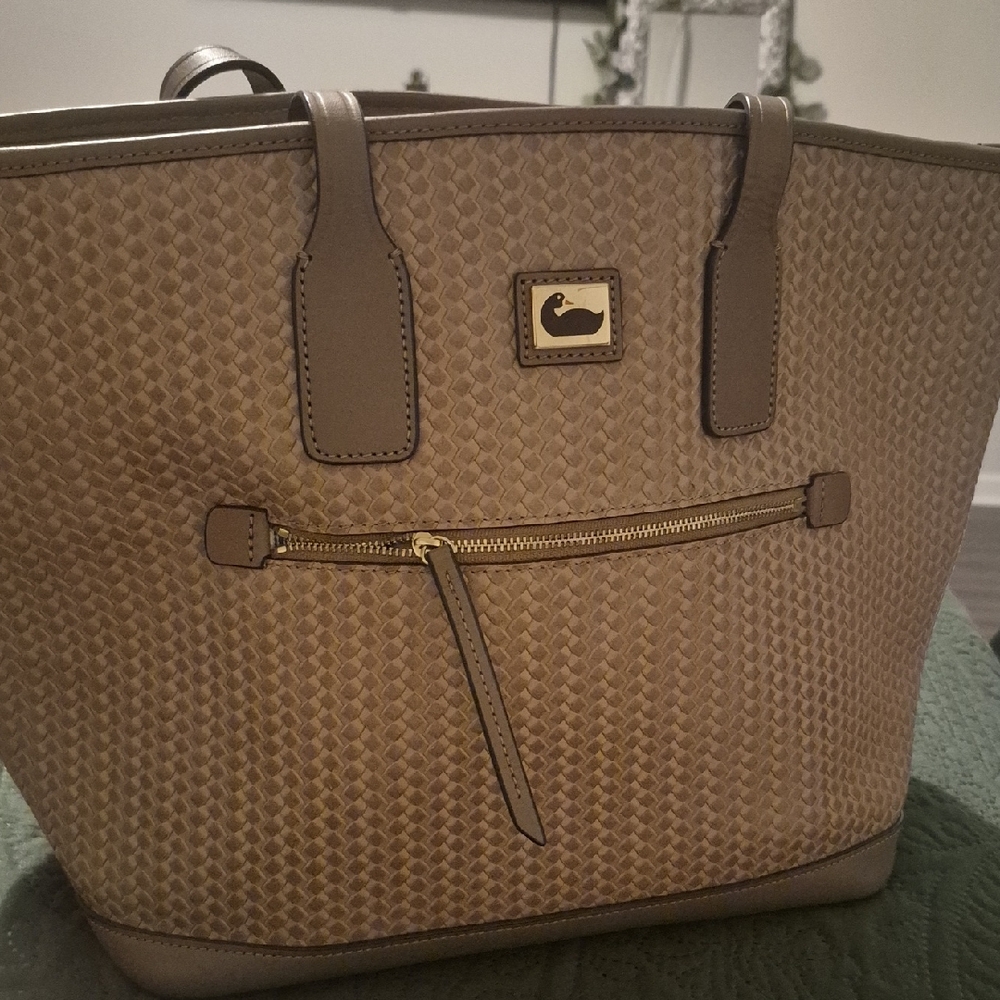 Brown Woven Tote Bag